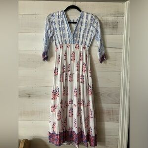Sulu cotton block print dress - size P (0-2)